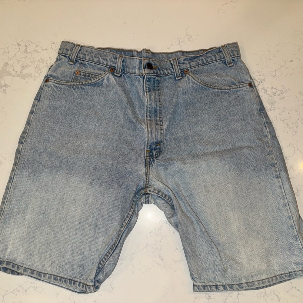 Levis Shorts Mens 38 Blue Cotton 7" Inseam Orange Tab